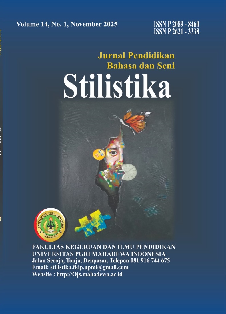 					View Vol. 14 No. 1 (2025): Stilistika: Jurnal Pendidikan Bahasa dan Seni
				